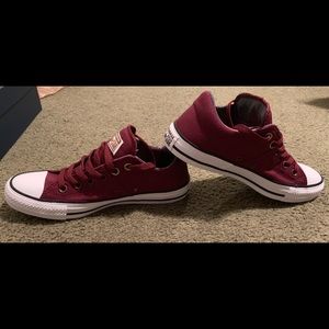 Never worn burgundy Converse All Star sneakers!